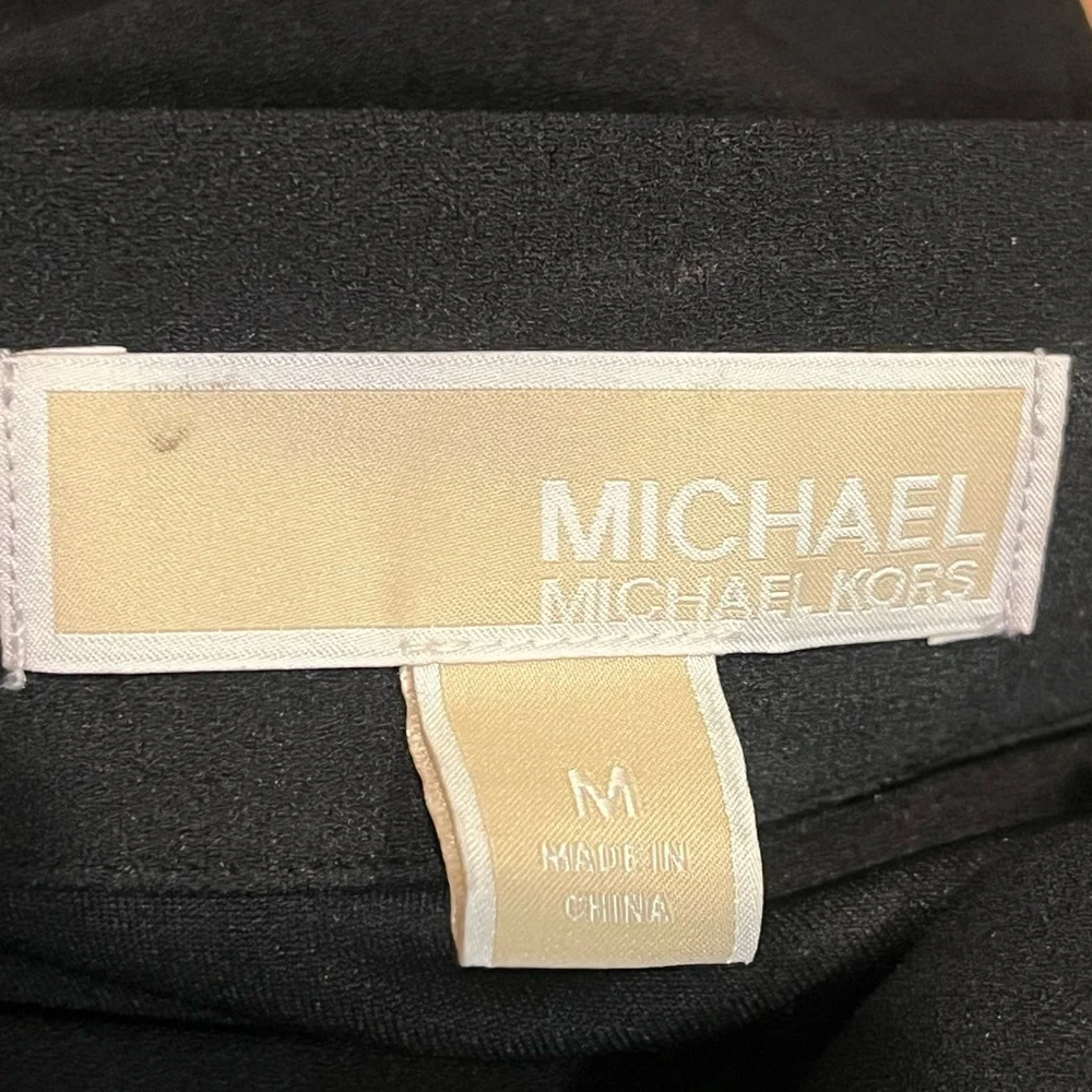 Michael Kors Black Mini Skirt with Gold Buttons
